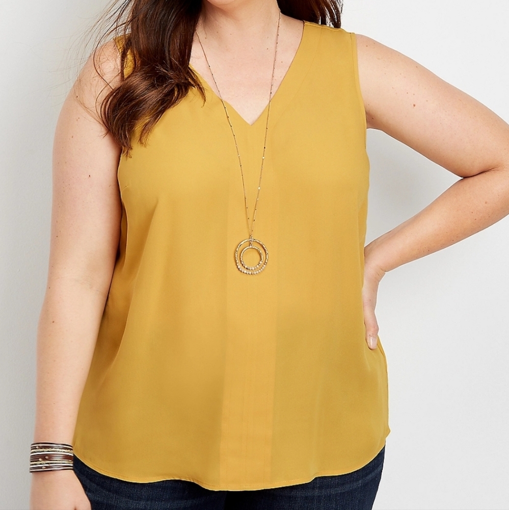 Maurices Solid Bar Back Mustard Sleeveless Women's Tank Top. NWT Size XL